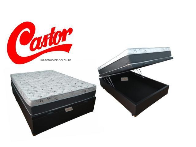 Cama Box Baú Casal Medida Especial + Colchão Castor Class 120x203x67 (Ideal para Quartos pequenos) Imagem de Cama Box Baú Casal Medida Especial + Colchão Castor Class 120x203x67 (Ideal para Quartos pequenos)