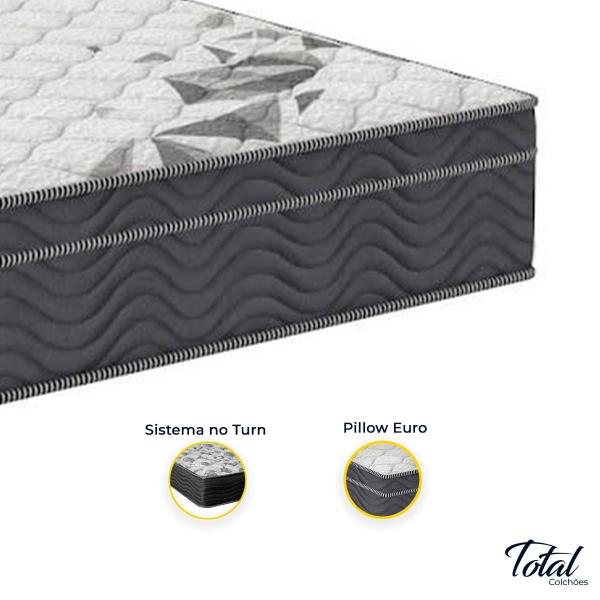 Imagem de Cama Box Baú Casal Preto e Colchão Airtech 100 D33 Ortobom