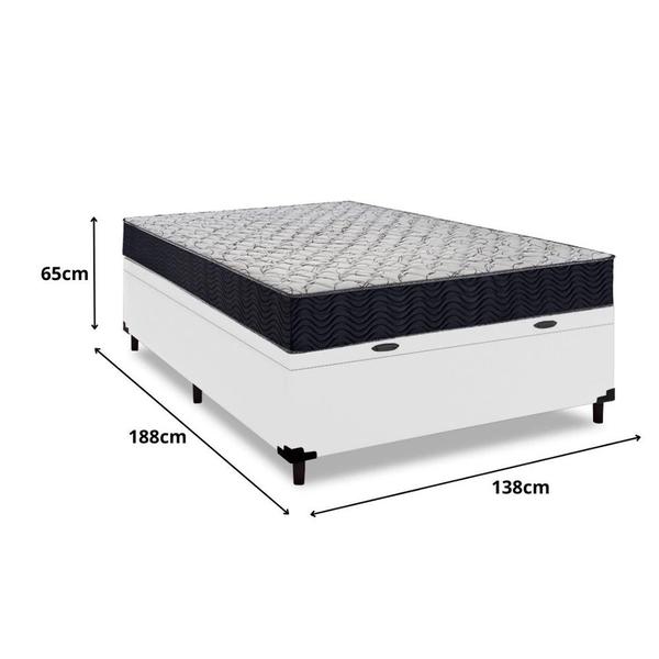 Imagem de Cama Box Baú Casal Sintético + Colchão De Espuma D45 - Ortobom - Airtech 150 60x138x188cm