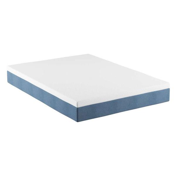 Imagem de Cama Box Baú com Colchão Casal Mola Ensacada Guldi Macio e 2 Travesseiros Guldi Soft Nasa Azul e Branco