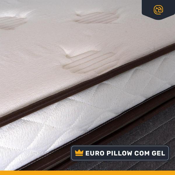 Imagem de Cama Box Baú com Colchão de Molas Ensacadas Euro Pillow Ultragel Luxo King 193cm