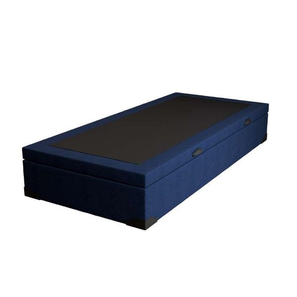 Imagem de Cama Box Baú com Colchão Solteiro Guldi Duplo Plus D28 e Travesseiro Guldi Soft Nasa Azul e Branco