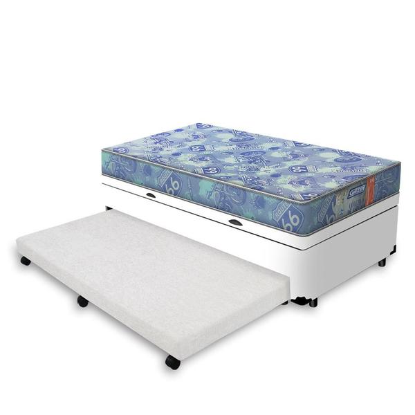 Cama Box Baú e Auxiliar Solteiro + Colchão de Espuma D20 - Gazin - Supreme 88cm - Lucas Home Imagem de Cama Box Baú e Auxiliar Solteiro + Colchão de Espuma D20 - Gazin - Supreme 88cm