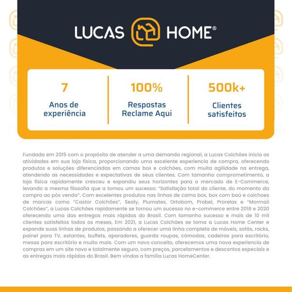Cama Box Baú e Auxiliar Solteiro + Colchão de Espuma D20 - Gazin - Supreme 88cm - Lucas Home Imagem de Cama Box Baú e Auxiliar Solteiro + Colchão de Espuma D20 - Gazin - Supreme 88cm