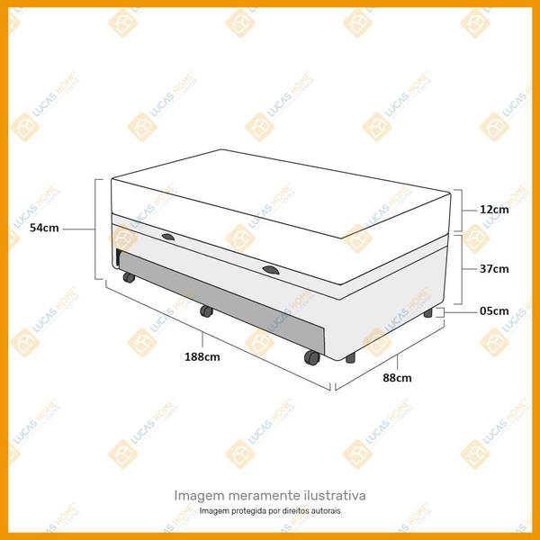 Imagem de Cama Box Baú e Auxiliar Solteiro + Colchão de Espuma D20 - Gazin - Supreme  88cm