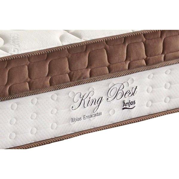 Imagem de Cama Box Baú King: Colchão Molas Anjos MasterPocket Ensacadas King Best + Base CRC Courano Brown(193x203)