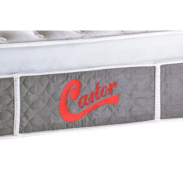 Imagem de Cama Box Baú King: Colchão Molas Pocket Ensacadas Castor  Light Stress Oxygen New Plush + Base CRC Courano Black(193x203)