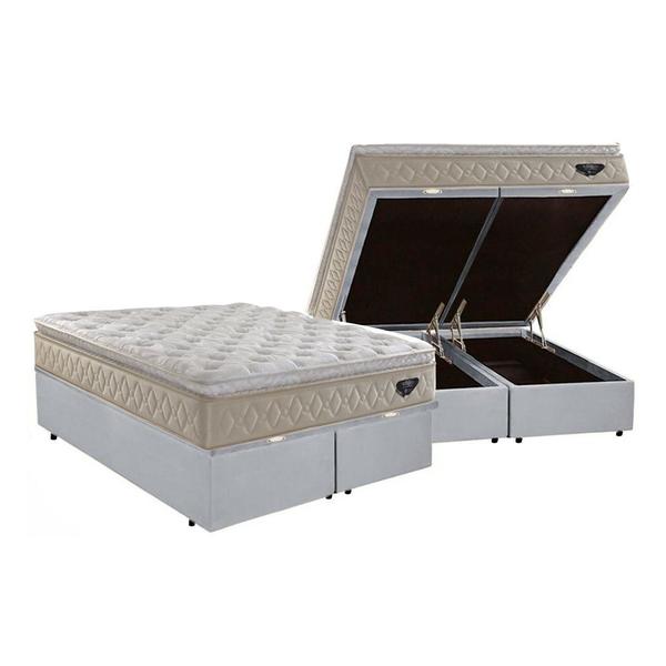 Imagem de Cama Box Báu Meio Casal Bipartida + Colchão Ecoflex Lush Molas Ensacadas 120x198x78