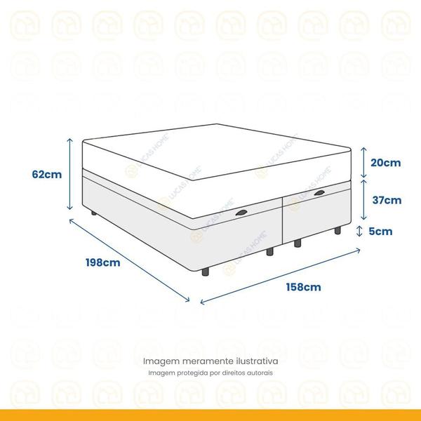 Imagem de Cama Box Baú Queen + Colchão de Molas Ensacadas - Anjos - Classic 158cm