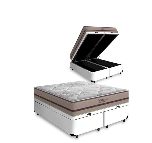 Imagem de Cama Box Baú Queen + Colchão de Molas Ensacadas - Anjos - Classic 158cm