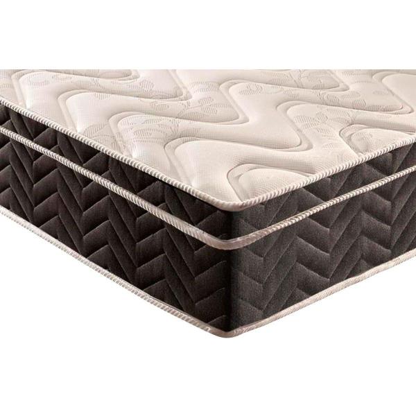 Imagem de Cama Box Baú Queen: Colchão Espuma D45 Paropas  / EP Confort Mega Firme + Base CRC Suede Black(158x198)