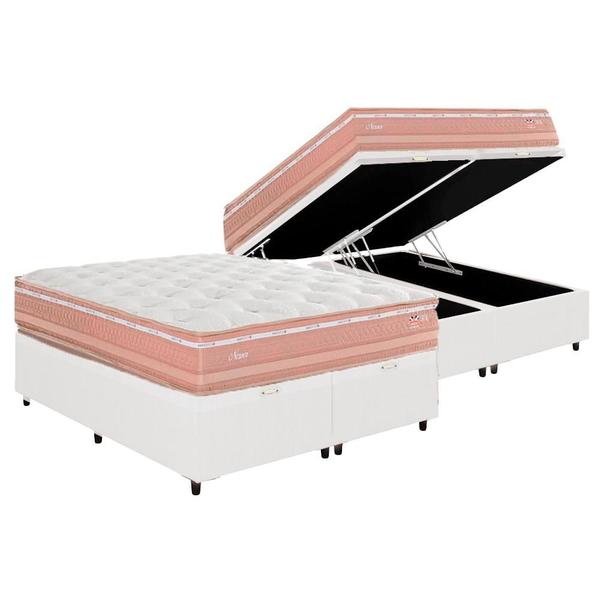 Imagem de Cama Box Baú Queen + Colchão Herval Nesser Molas Maxspring  158x198x71