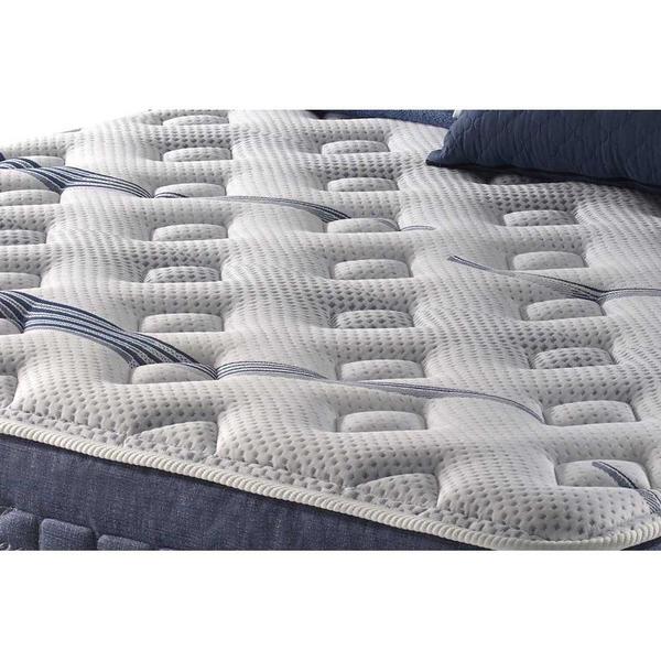 Imagem de Cama Box Baú Queen: Colchão Molas MasterPocket Ensacadas Anjos   Bluse Sea + Base CRC Courano White(158x198)