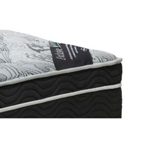 Imagem de Cama Box Baú Queen: Colchão Molas Ortobom Nanolastic Exclusive + Base CRC Suede Black(158x198)