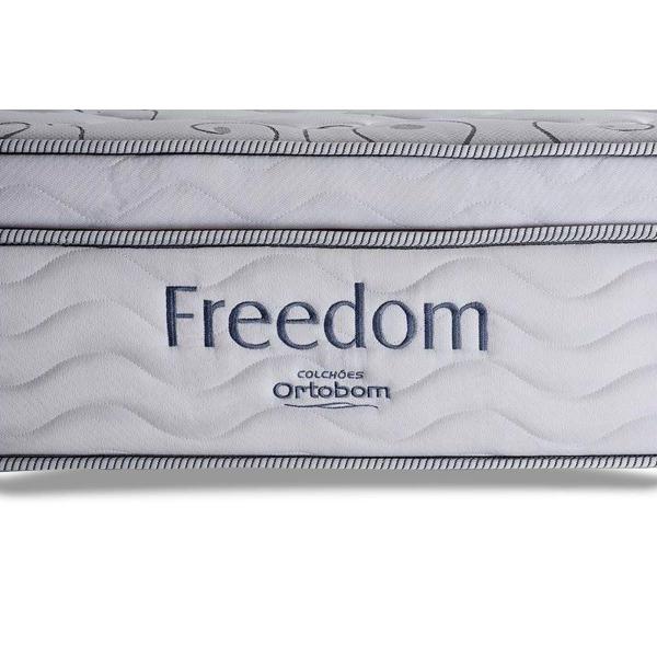 Imagem de Cama Box Baú Queen: Colchão Molas Ortobom SuperPocket Freedom Visco + Base CRC Courano White(158x198)