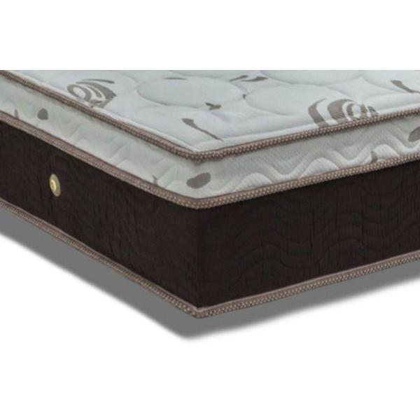 Imagem de Cama Box Baú Queen: Colchão Molas Ortobom SuperPocket Sleep King Látex + Base CRC Suede Brown(158x198)