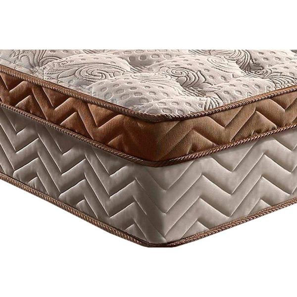 Imagem de Cama Box Baú Queen: Colchão Molas Paropas MasterPocket Ensacadas Eco Linho + Base CRC Rústico White(158x198)