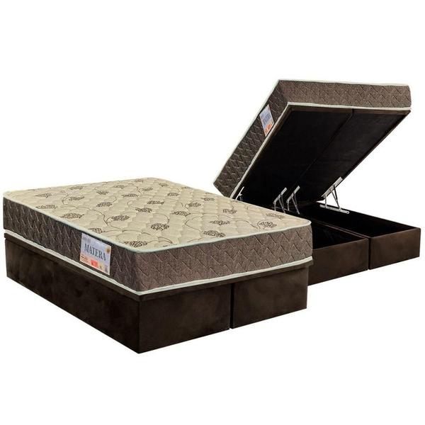 Imagem de Cama Box Baú Queen: Colchão Ortopédico Orthoflex D33 / EP Matera + Base CRC Suede Brown(158x198)