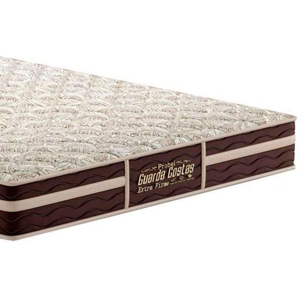 Imagem de Cama Box Baú Queen: Colchão Ortopédico Probel Guarda Costas Extra Firme + Base CRC Suede Brown(158x198)