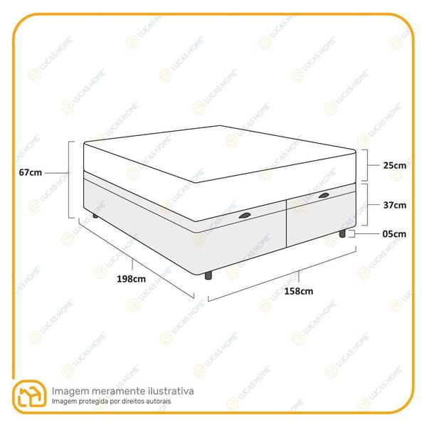 Imagem de Cama Box Baú Queen Marrom + Colchão De Molas Ensacadas - Ortobom - AirTech SpringPocket 158x198x72cm