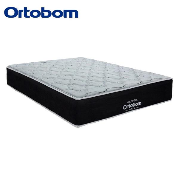 Imagem de Cama Box Baú Queen Suede Bipartido + Colchão Airtech Molas Ensacadas Antares Ortobom 158x198x71 Preto