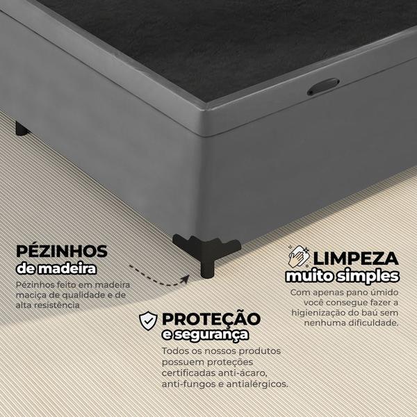 Imagem de Cama Box Baú Solteiro 88x188x41cm Varias Cores + 1 Travesseiro FL - Colchomax