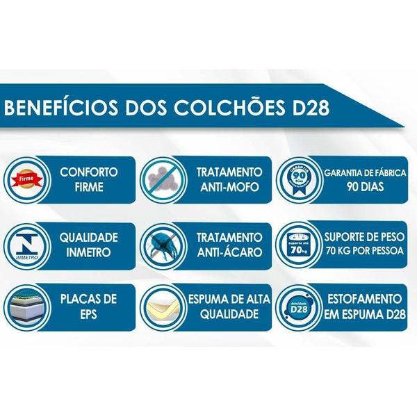 Imagem de Cama Box Baú Solteiro: Colchão Molas Anjos MasterPocket Ensacadas Bluse Sea + Base CRC Courano White(88x188)