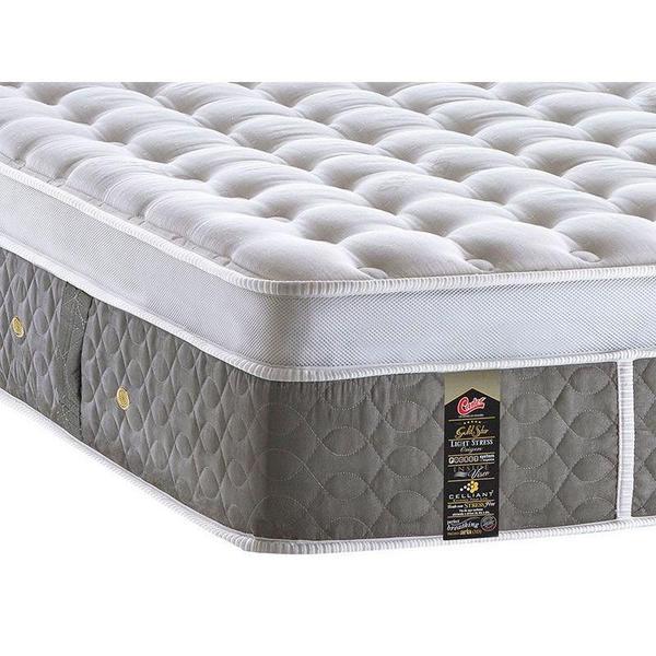 Imagem de Cama Box Baú Solteiro: Colchão Molas Castor Pocket Light Stress Oxygen New Plush + Base CRC Courano Black(88x188)