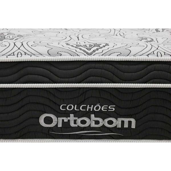 Imagem de Cama Box Baú Solteiro: Colchão Molas Ortobom Nanolastic Exclusive + Base Courano Black(88x188)