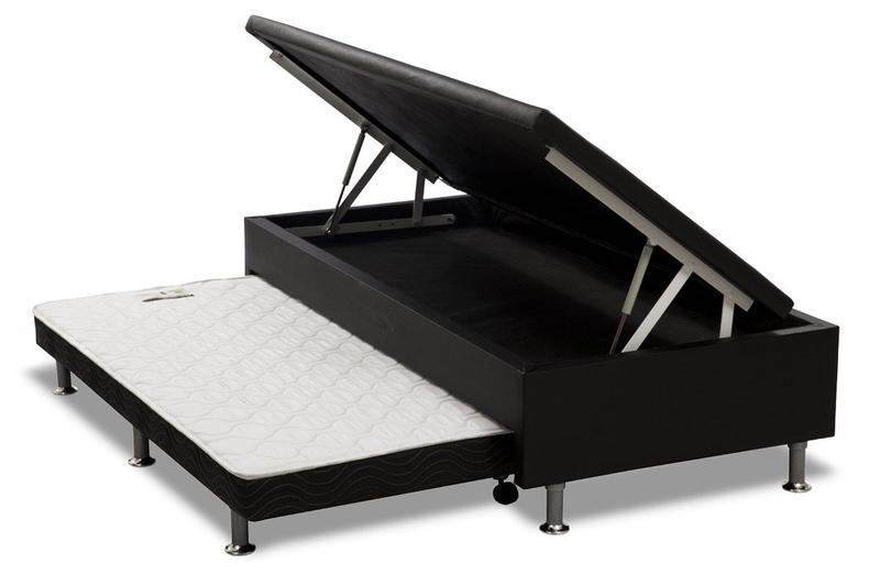 Cama Box Bau Solteiro Com Auxiliar Semi Ortopedica Suede - GENKI KENKO Imagem de Cama Box Bau Solteiro Com Auxiliar Semi Ortopedica Suede