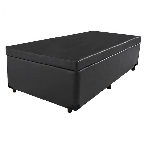 Cama Box Baú Solteiro Conforto Sintético Preto + Colchão Solteiro Conforto Espuma D33 24x88x188 - Apeixoto Imagem de Cama Box Baú Solteiro Conforto Sintético Preto + Colchão Solteiro Conforto Espuma D33 24x88x188