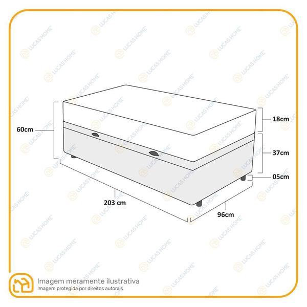 Imagem de Cama Box Baú Solteiro King Marrom + Colchão de Espuma D33 - Castor - Sleep Max 96x203x55cm