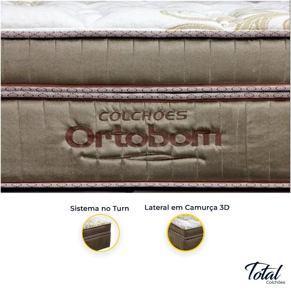 Imagem de Cama Box Baú Solteiro Marrom e Colchão Gold Ultragel Molas ensacadas Ortobom