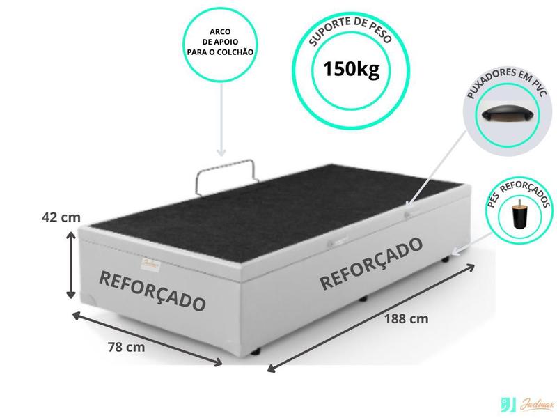 Imagem de Cama Box Baú Solteiro Medida Menor 78X188 ( Varias cores) 