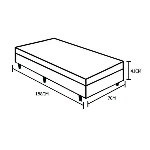 Imagem de Cama Box Baú Solteiro NK Camas Poliéster Preto 41x78x188