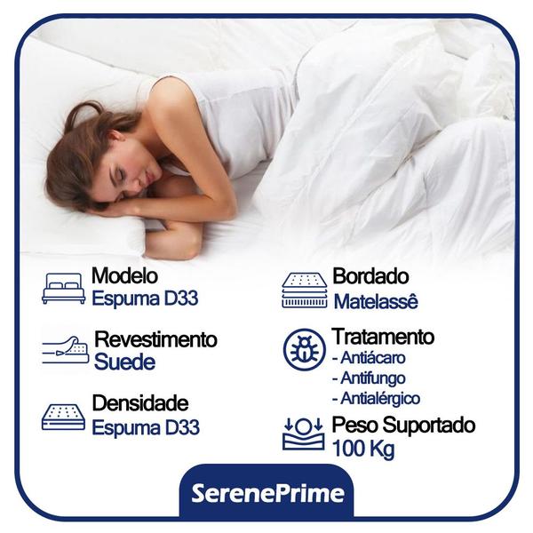 Imagem de Cama Box Baú Solteiro Sintético + Colchão De Espuma D33 - SerenePrime - 88cm