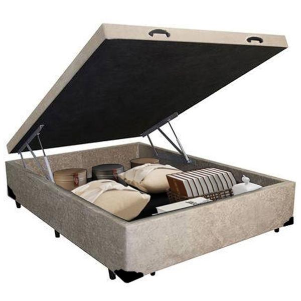 Imagem de Cama Box Baú Viúva SerenePrime Suede Bege 128x188x44