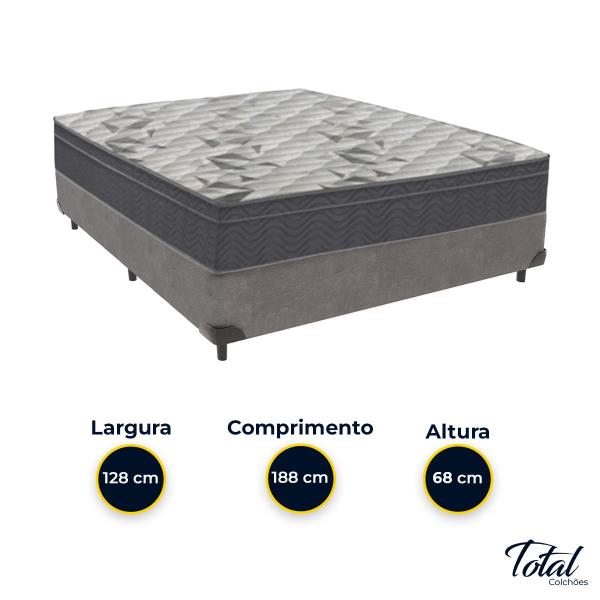 Imagem de Cama Box Baú Viúvo Cinza e Colchão Airtech 100 D33 Ortobom