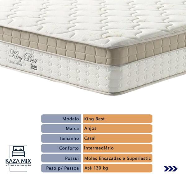 Cama Box Bege e Colchão Casal King Best Anjos Imagem de Cama Box Bege e Colchão Casal King Best Anjos