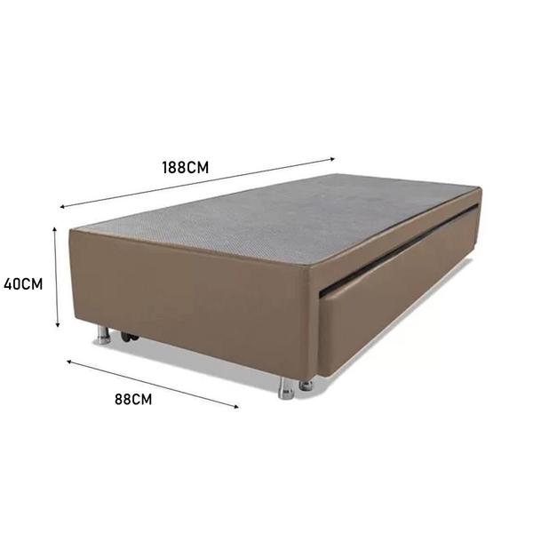 Imagem de Cama Box Bicama Auxiliar Solteiro Sintético Espuma 8cm 40x88x188 Bege