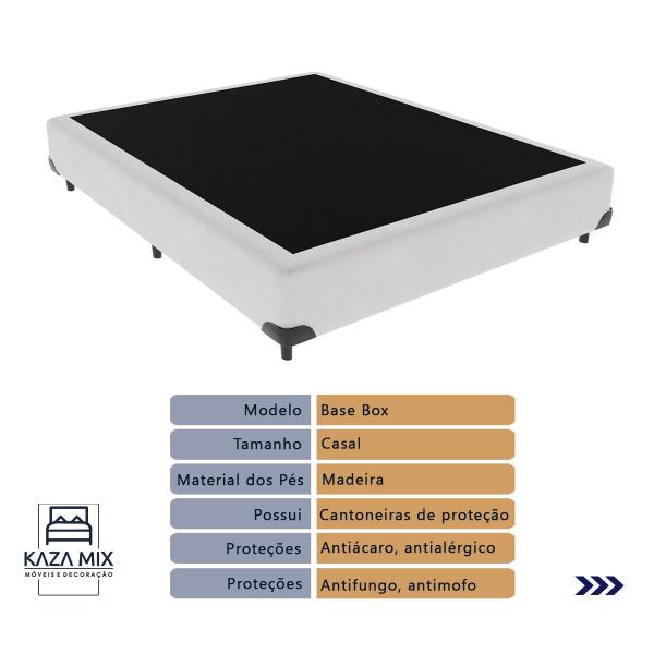 Imagem de Cama Box Branco e Colchão Casal Ritz Resort Pillow High Tech Sealy