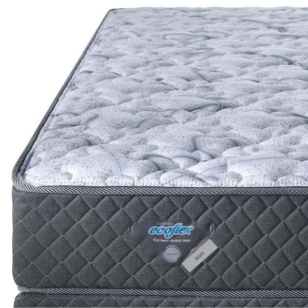 Imagem de Cama Box Casal Areia Resistente e Reforçada com Colchão Molas Ensacadas