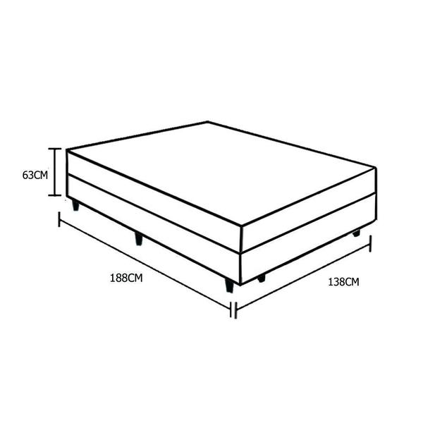 Imagem de Cama Box Casal Bege Suede + Colchão Mola Bonnel Serra Negra