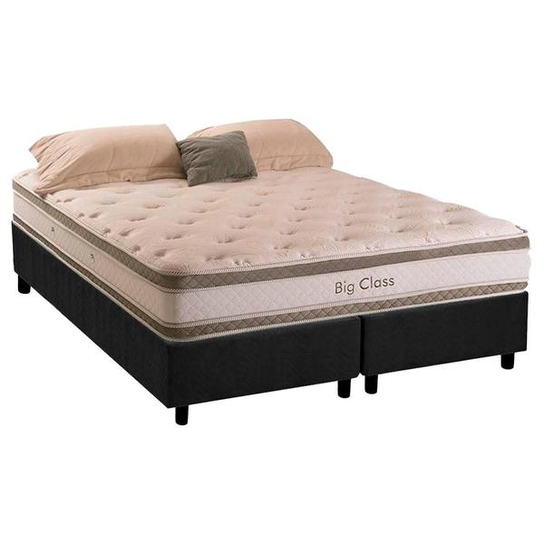 Cama Box Casal Bipartida + Colchão Herval Big Class Molas ConforClass 138x188x72 Imagem de Cama Box Casal Bipartida + Colchão Herval Big Class Molas ConforClass 138x188x72
