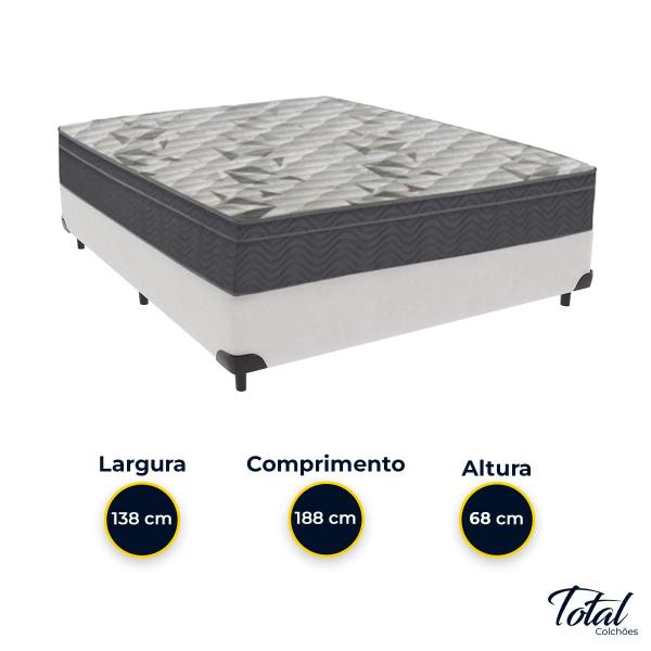 Imagem de Cama Box Casal Branco e Colchão Airtech 100 D33 Ortobom