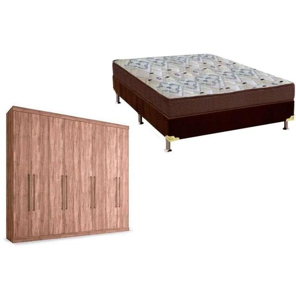 Imagem de Cama Box Casal + Colchão D45 Ortobom + Guarda Roupa Master Vip 8.4 Atacama