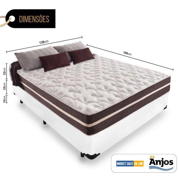 Imagem de Cama Box Casal + Colchão De Molas - Anjos - Classic Superlastic 138cm