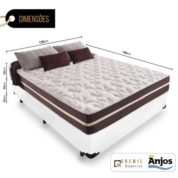 Imagem de Cama Box Casal + Colchão De Molas - Anjos - Classic Superlastic 138cm