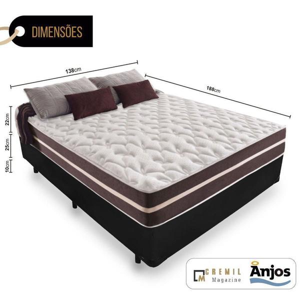 Imagem de Cama Box Casal + Colchão De Molas - Anjos - Classic Superlastic 138cm