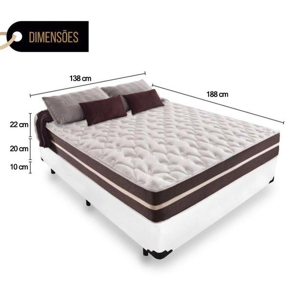 Imagem de Cama Box Casal + Colchão De Molas - Anjos - Classic Superlastic 138cm